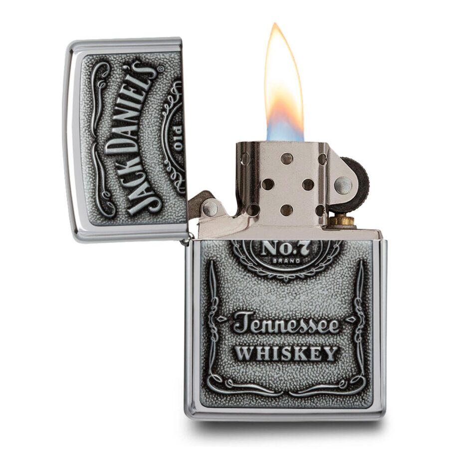 ENCENDEDOR ZIPPO JACK DANIEL’S HIGH POLISH CHROME – SKU 250JD.427