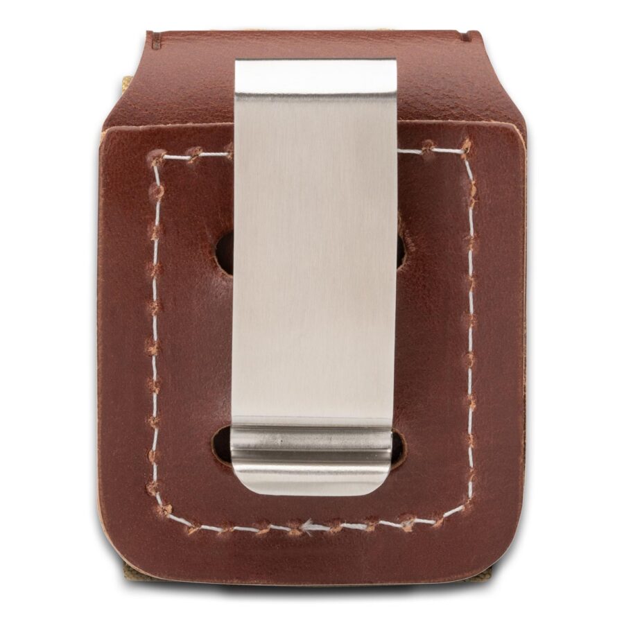 ESTUCHE ZIPPO CAFÉ CON CLIP PARA CINTURÓN – SKU ZP-LPCB