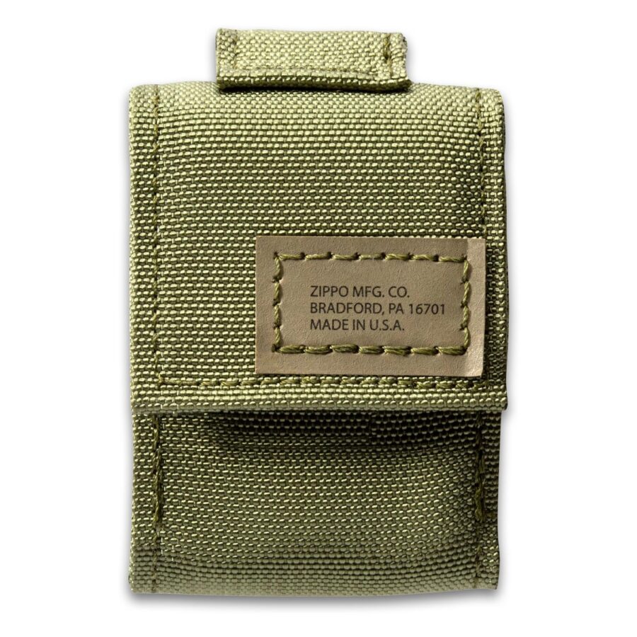 SET ZIPPO DE ENCENDEDOR NEGRO Y ESTUCHE TÁCTICO VERDE OD GREEN – SKU ZP49400